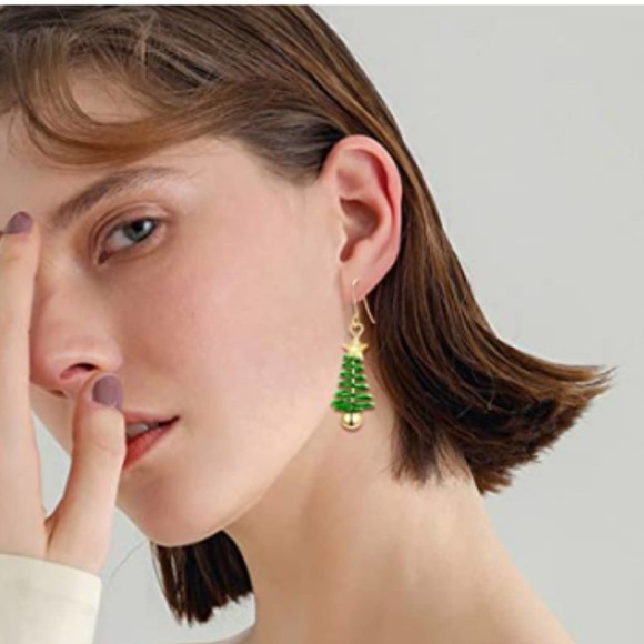 5/$25 All Jewelry $17 or less Christmas Tree Earrings XMAS TREE Dangle Earrings - Picture 6 of 11